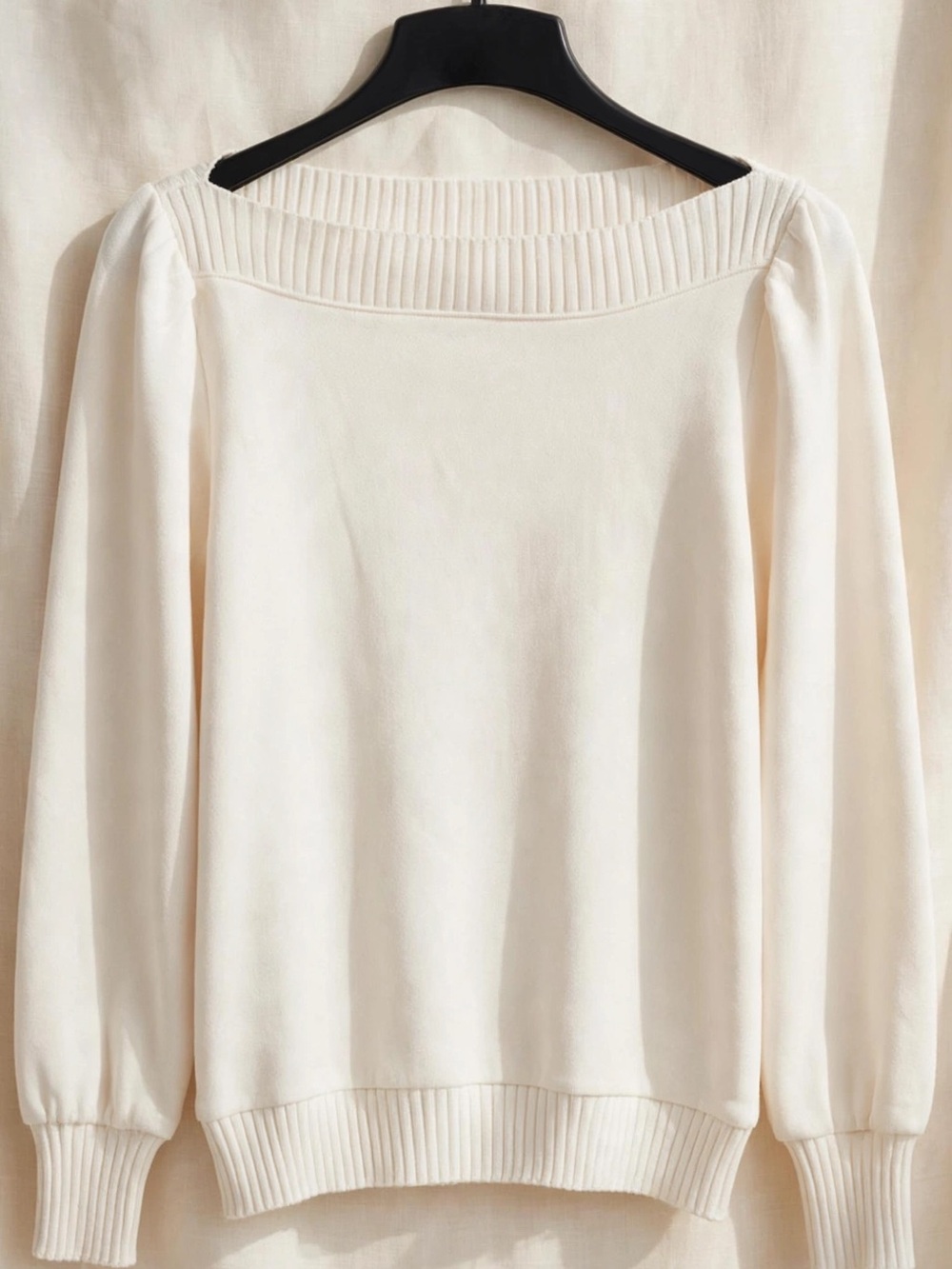 LOFT Classic Off-White Women's Boatneck Sweater